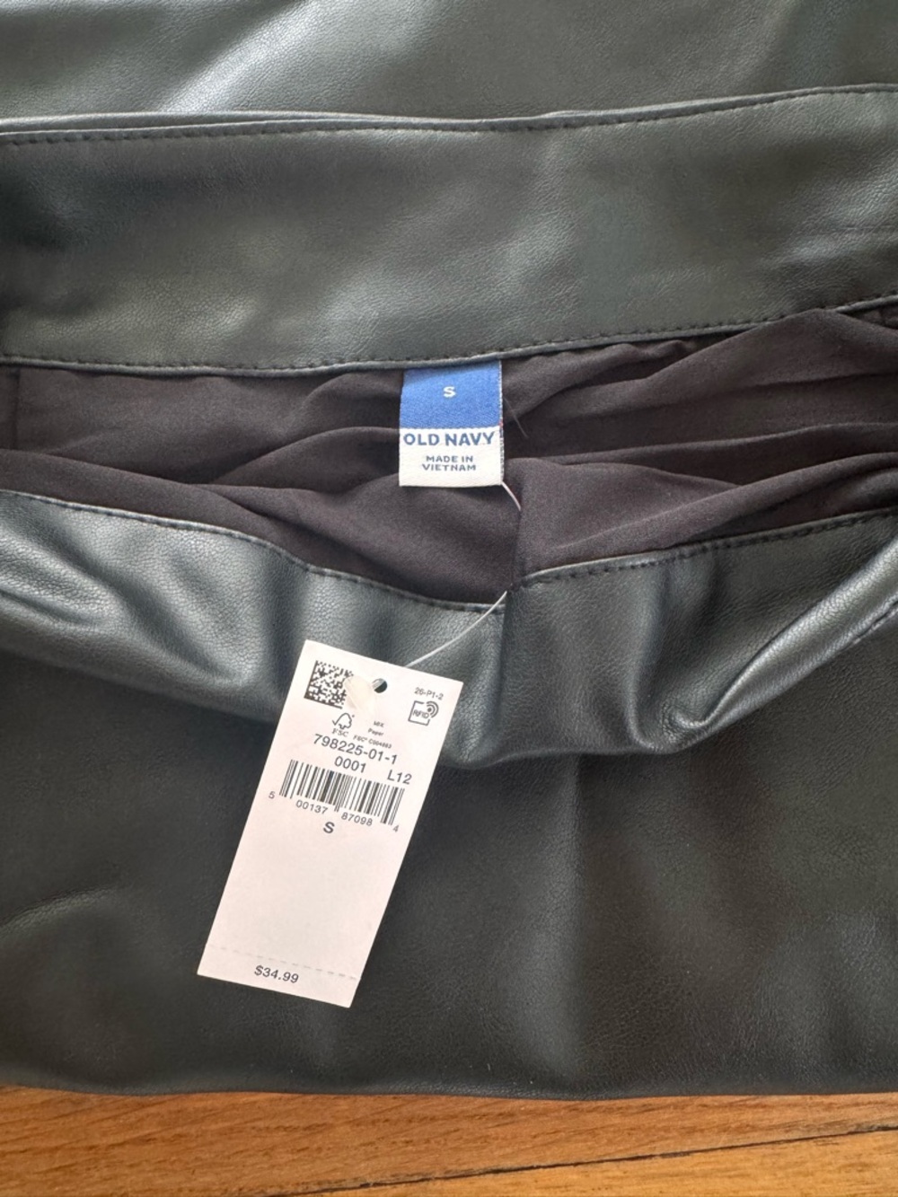 Old Navy Black Faux Leather Wrap-Style Mini Skirt - NWT Small